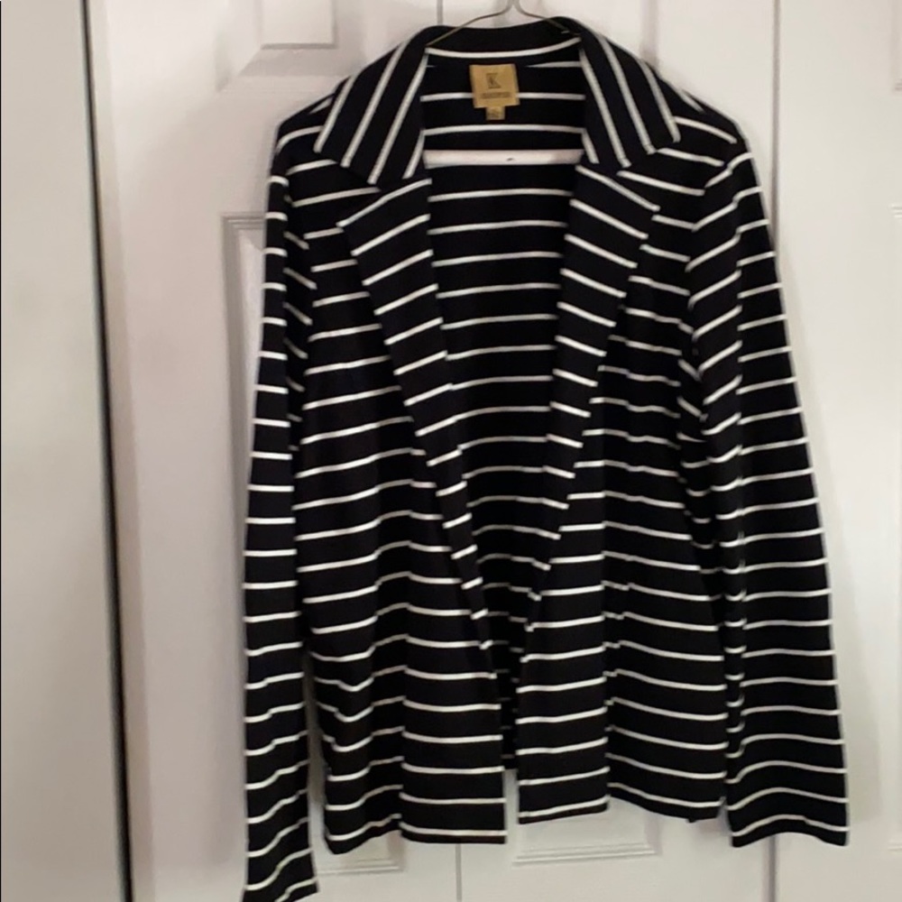 Black and white cotton blazer
